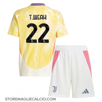 Juventus Timothy Weah #22 Maglia Gara Trasferta Repliche 2024-25 Bambino Maniche Corte